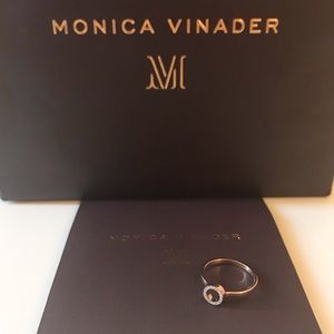 Monica Vinader Rose Gold Stacking Ring Diamond